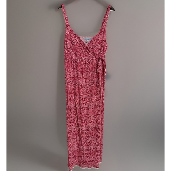 Old Navy Dresses & Skirts - Old Navy Maternity XL Pink‎ Paisley Wrap Maxi Dress Sleeveless Empire Waist Boho